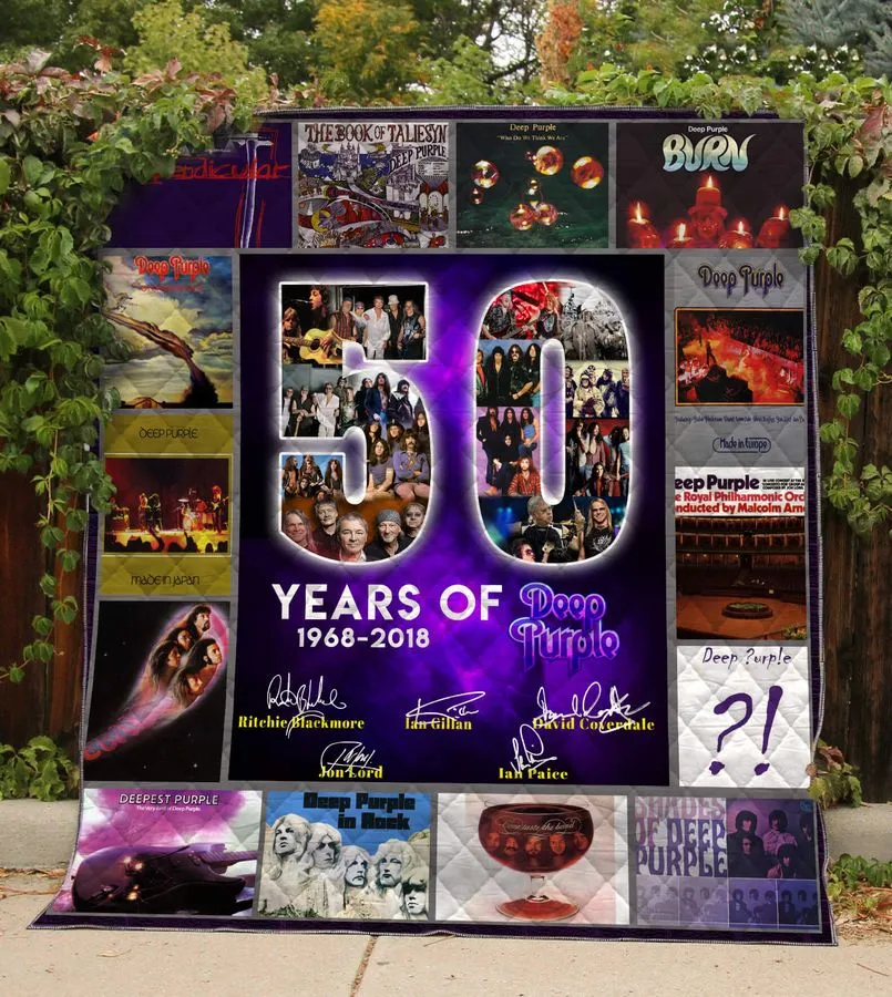50 Years Of Deep Purple Quilt Blanket Great Customized Blanket Gifts For Birthday Christmas Thanksgiving