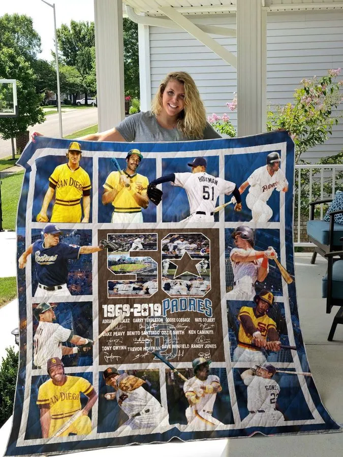 50 Years Of San Diego Padres Quilt Blanket Great Customized Blanket Gifts For Birthday Christmas Thanksgiving