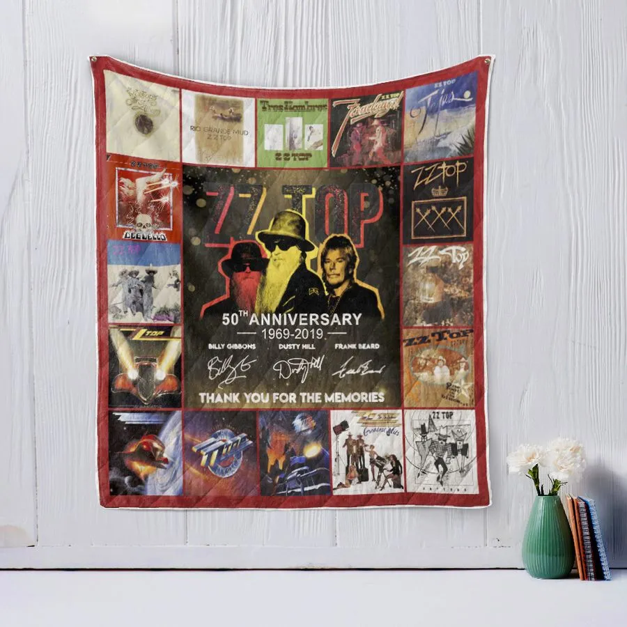50 Years Zz Top Quilt Blanket