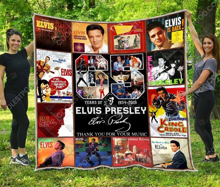 65 Years Of 1954 2019 Elvis Presley  Quilt Blanket