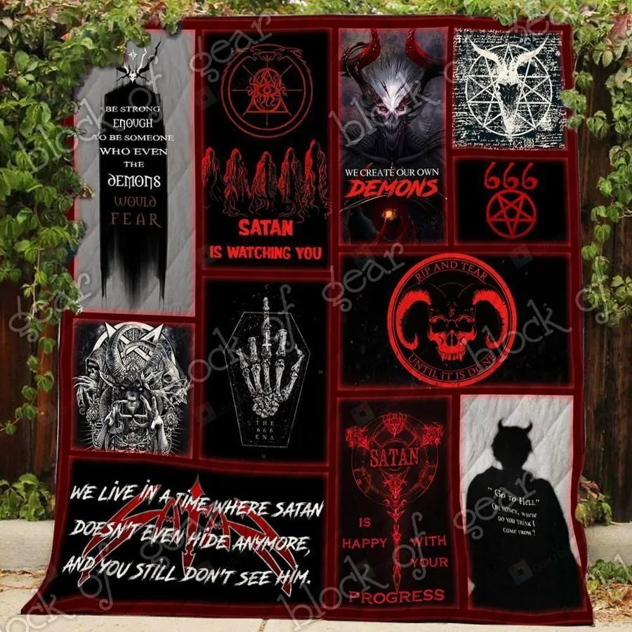 666 Satan Quilt Blanket