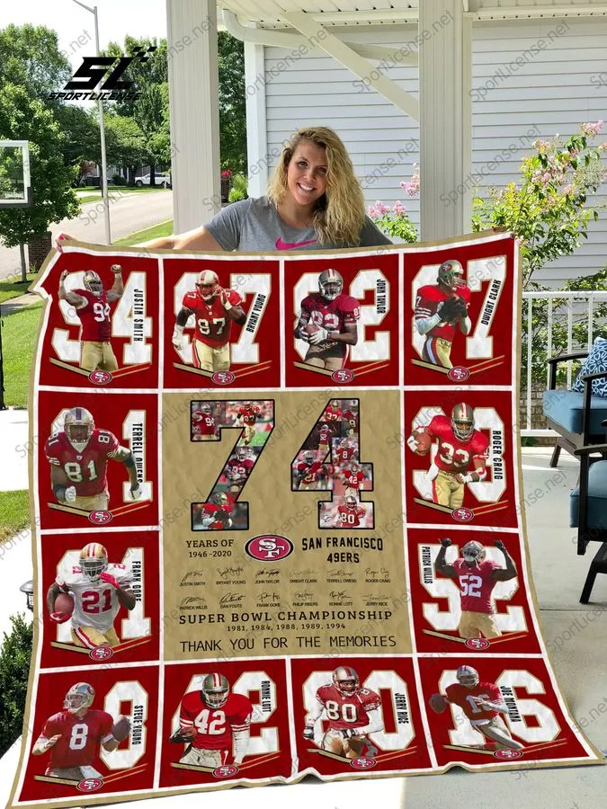 74 Years Of San Francisco 49Ers Quilt Blanket Great Customized Blanket Gifts For Birthday Christmas Thanksgiving