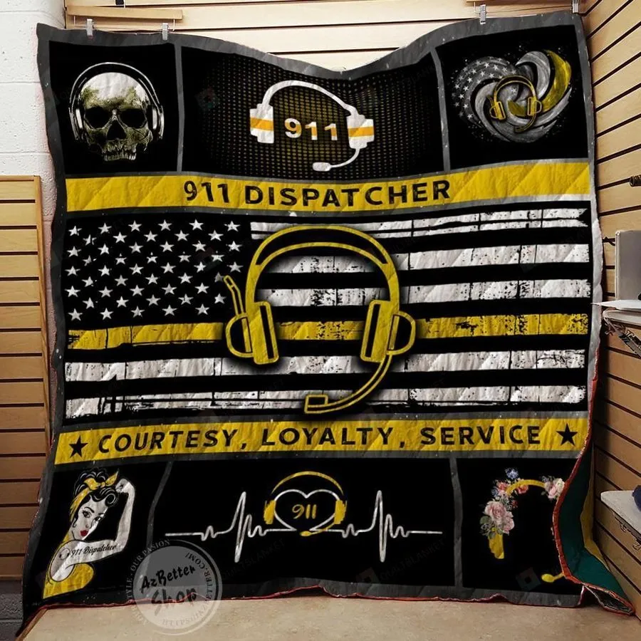 911 Dispatcher Courtesy Loyalty Service Quilt Blanket
