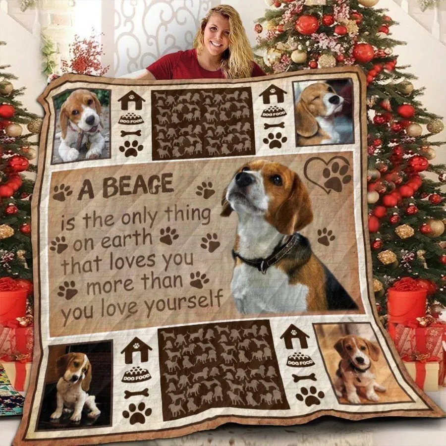 A Beagle Live Here 3D Customized Quilt