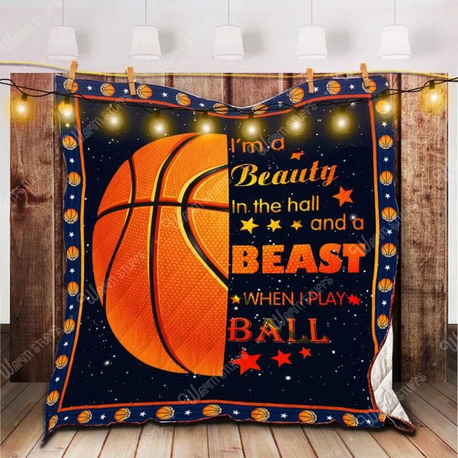 A Beast When Play Basketball 3D Customized Quilt Blanket