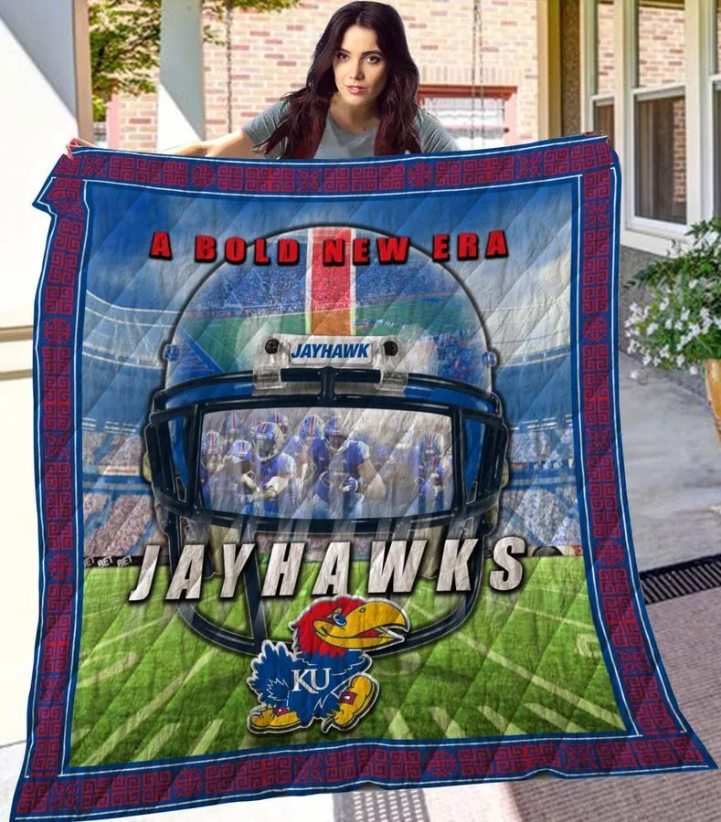 A Bold New Era Jayhawks 3D Customized Quilt Blanket