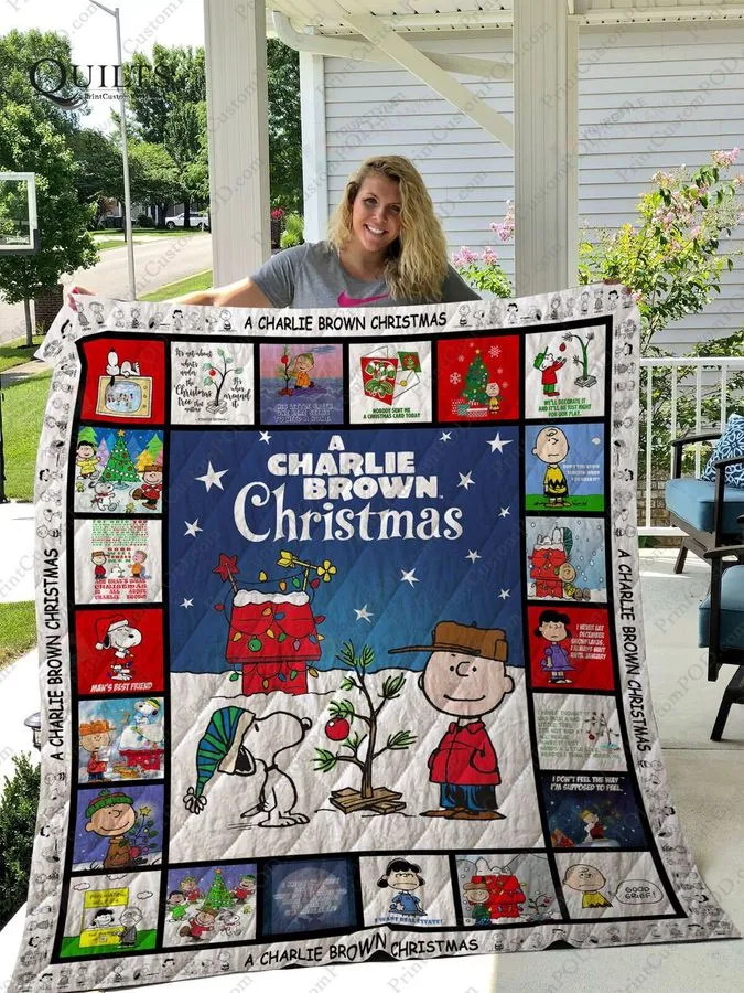 A Charlie Brown Christmas Cartoon Quilt Blanket   Best Gifts For Fans, Birthdays