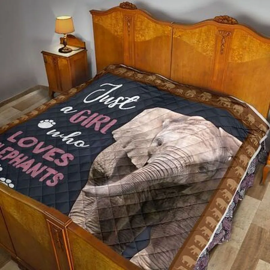A Girl Who Loves Elephants Awesome 3D Customized Quilt