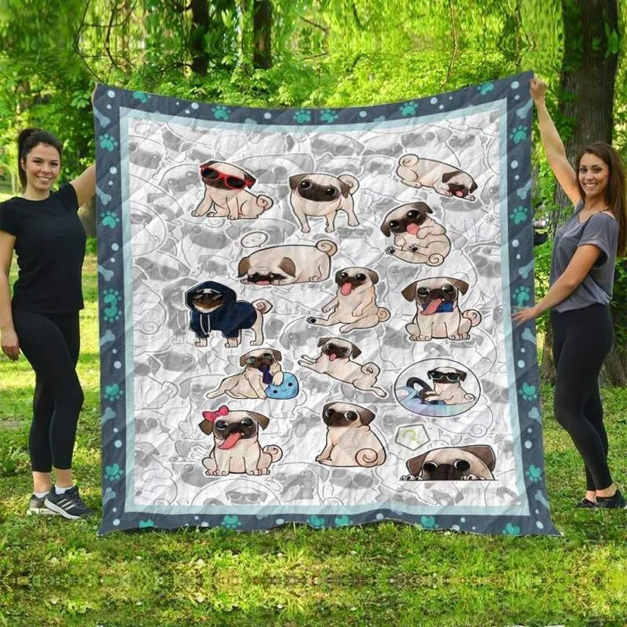 A Lot Of Pug 3D Customized Quilt