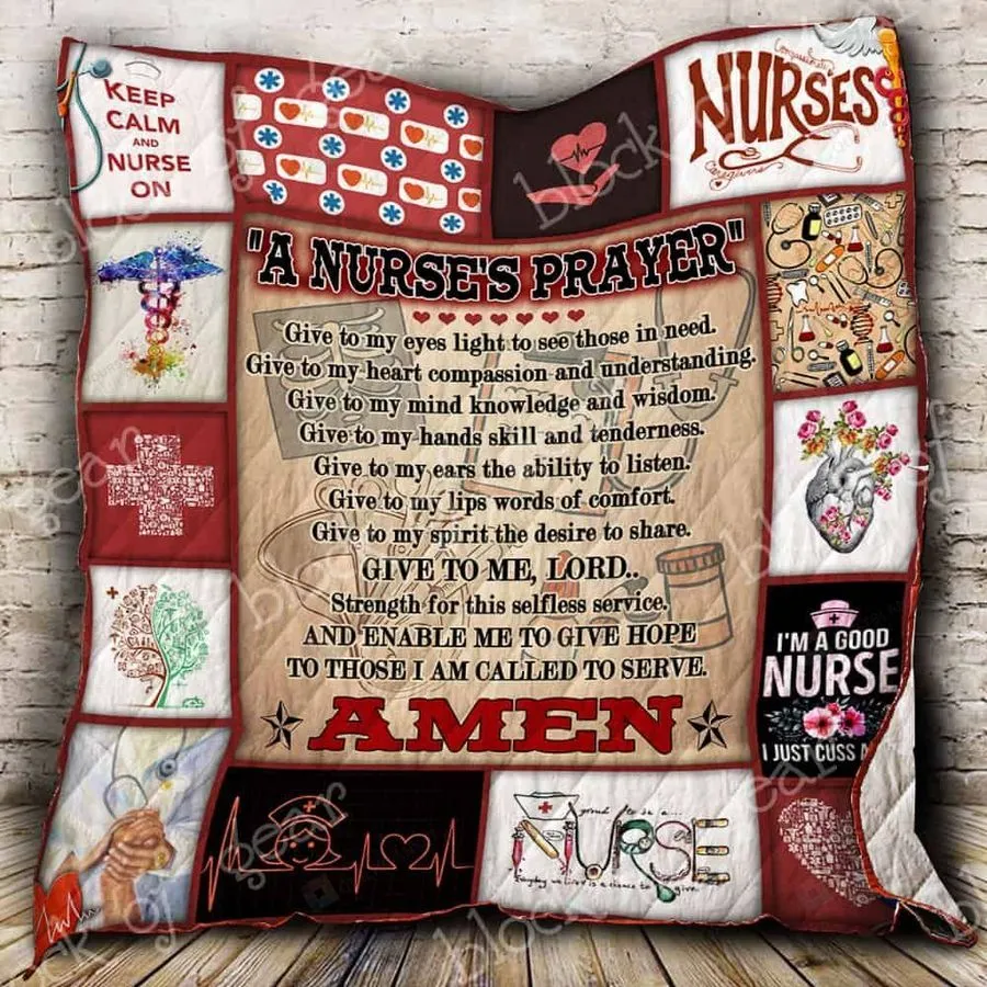A Nurse's Prayer Quilt Blanket