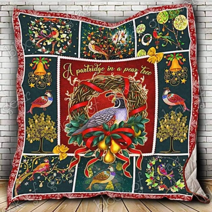 A Partridge In A Pear Tree 3D Customized Quilt