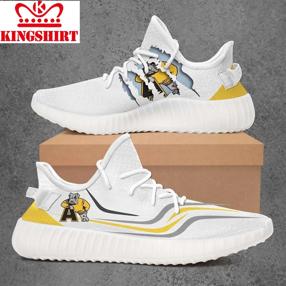 Adrian College Bulldogs Ncaa Yeezy White Shoes Sport Sneakers   Yeezy Shoes