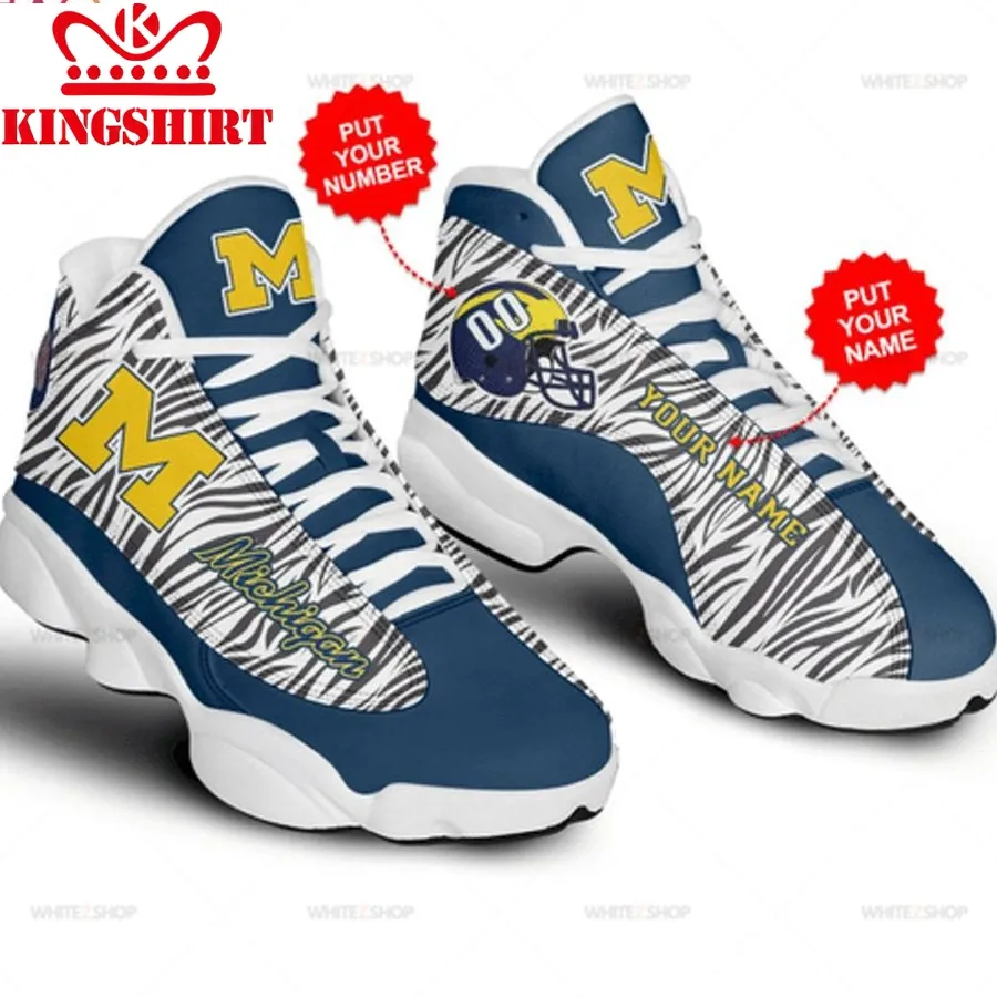 Air Jordan 13 Michigan Wolverines Football Customized Shoes Sneakers