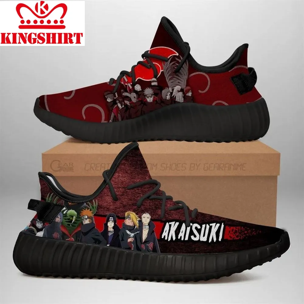 Akatsuki Clan Yz Naruto Anime Yeezy Black Shoes Sport Sneakers   Yeezy Shoes