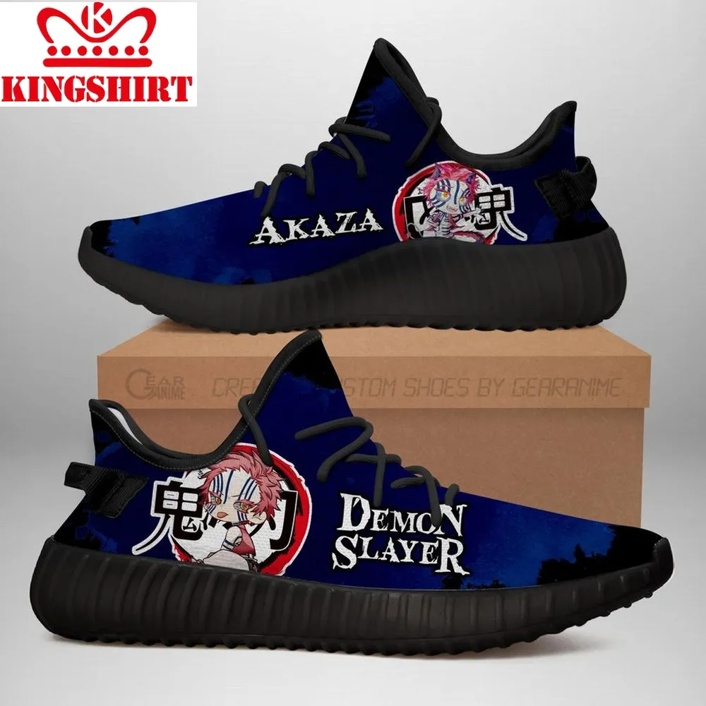 Akaza Yeezy Shoes Demon Slayer Anime Sneakers Fan Gift Tt04