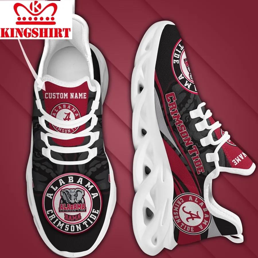 Alabama Crimson Tide Mascot Custom Name Personalized Max Soul Sneakers Running Sports Shoes For Men