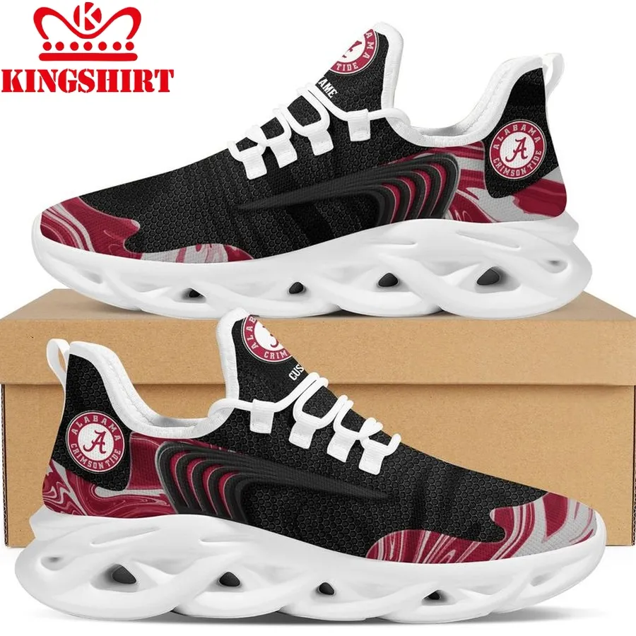Alabama Crimson Tide Team Custom Personalized With Name Max Soul Sneakers Running Sports Shoes  Adults Football