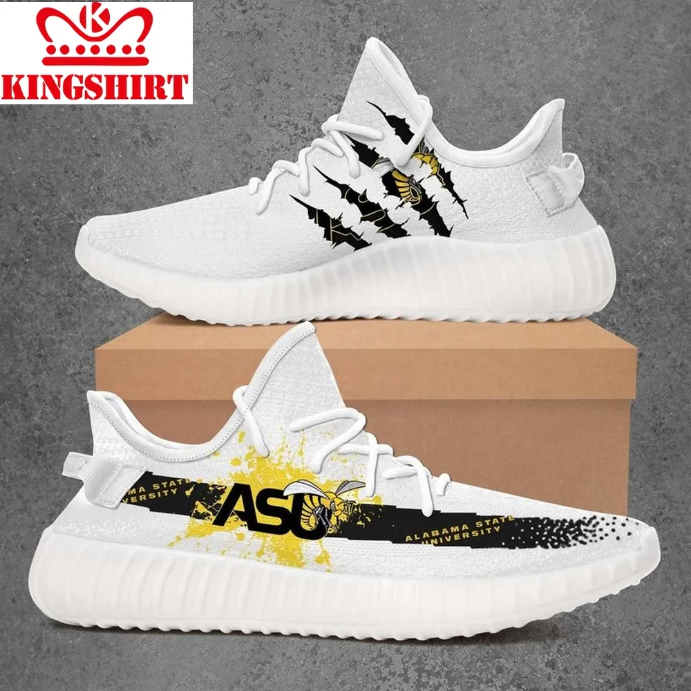 Alabama State Hornets Ncaa Yeezy Black Shoes Sport Sneakers   Yeezy Shoes
