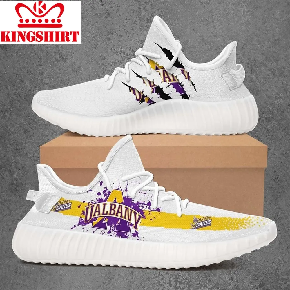 Albany Great Danes Ncaa Yeezy Black Shoes Sport Sneakers   Yeezy Shoes