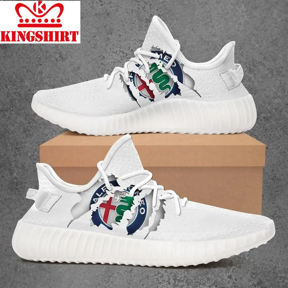 Alfa Romeo Car Yeezy White Shoes Sport Sneakers   Yeezy Shoes