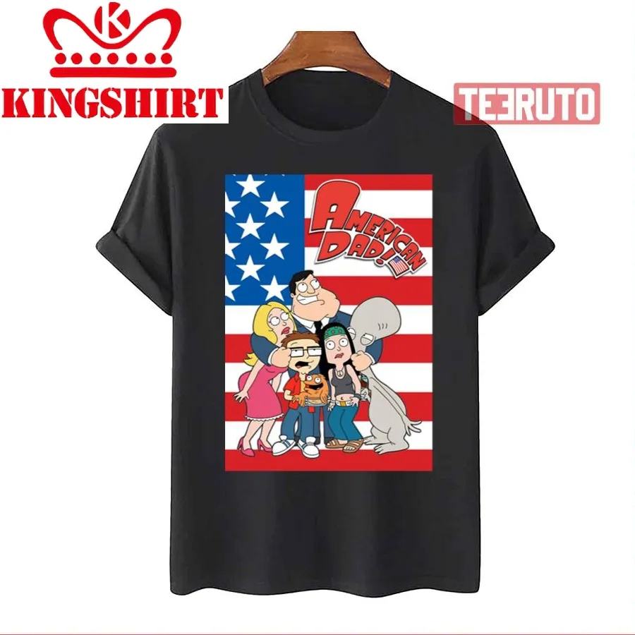 American Flag American Dad Cartoon Unisex T Shirt