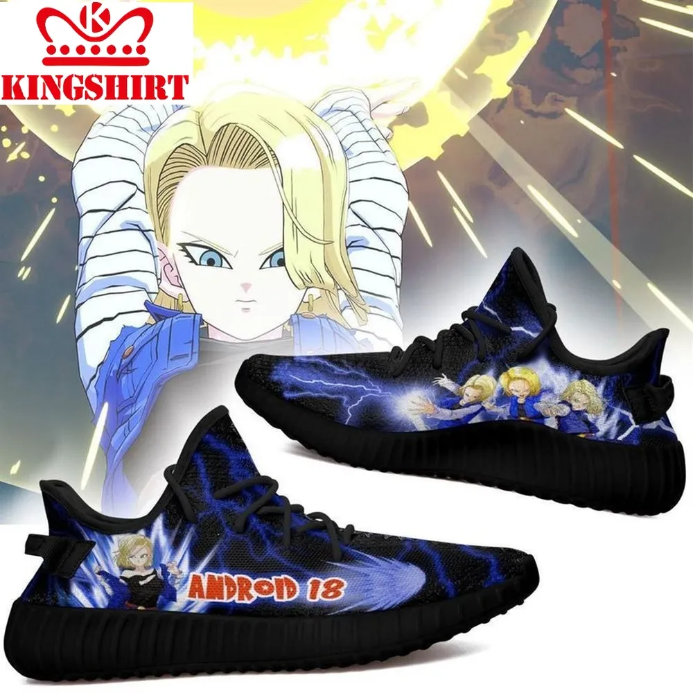 Android 18 Yz Dragon Ball Z Anime Yeezy Black Shoes Sport Sneakers   Yeezy Shoes