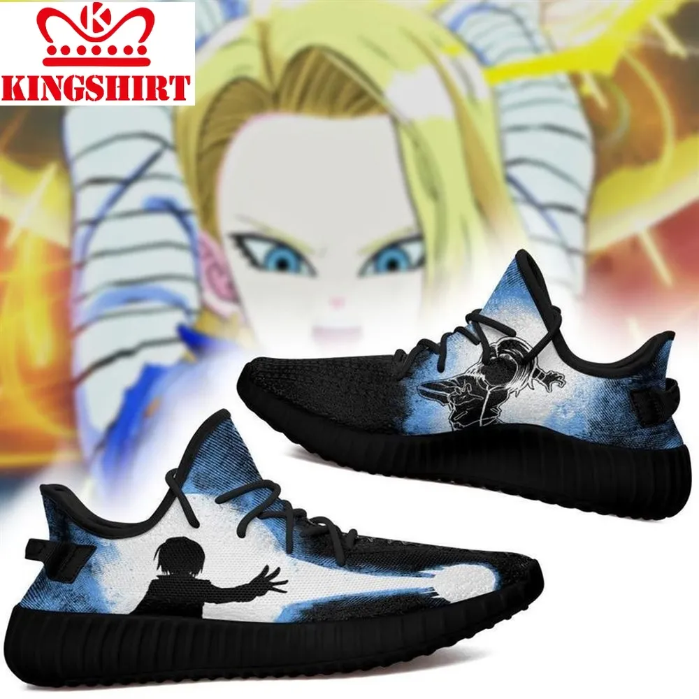 Android 18 Yz Skill Custom Dragon Ball Z Anime Yeezy Black Shoes Sport Sneakers   Yeezy Shoes