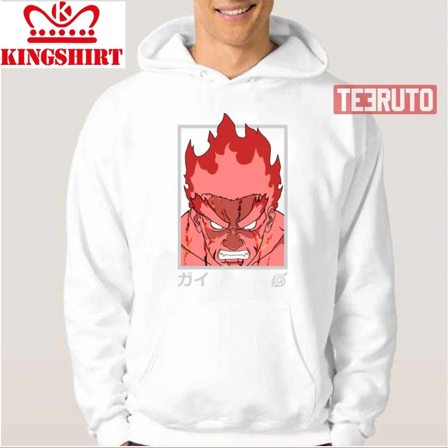 Angry Might Guy Red Naruto Shippuden Unisex Hoodie