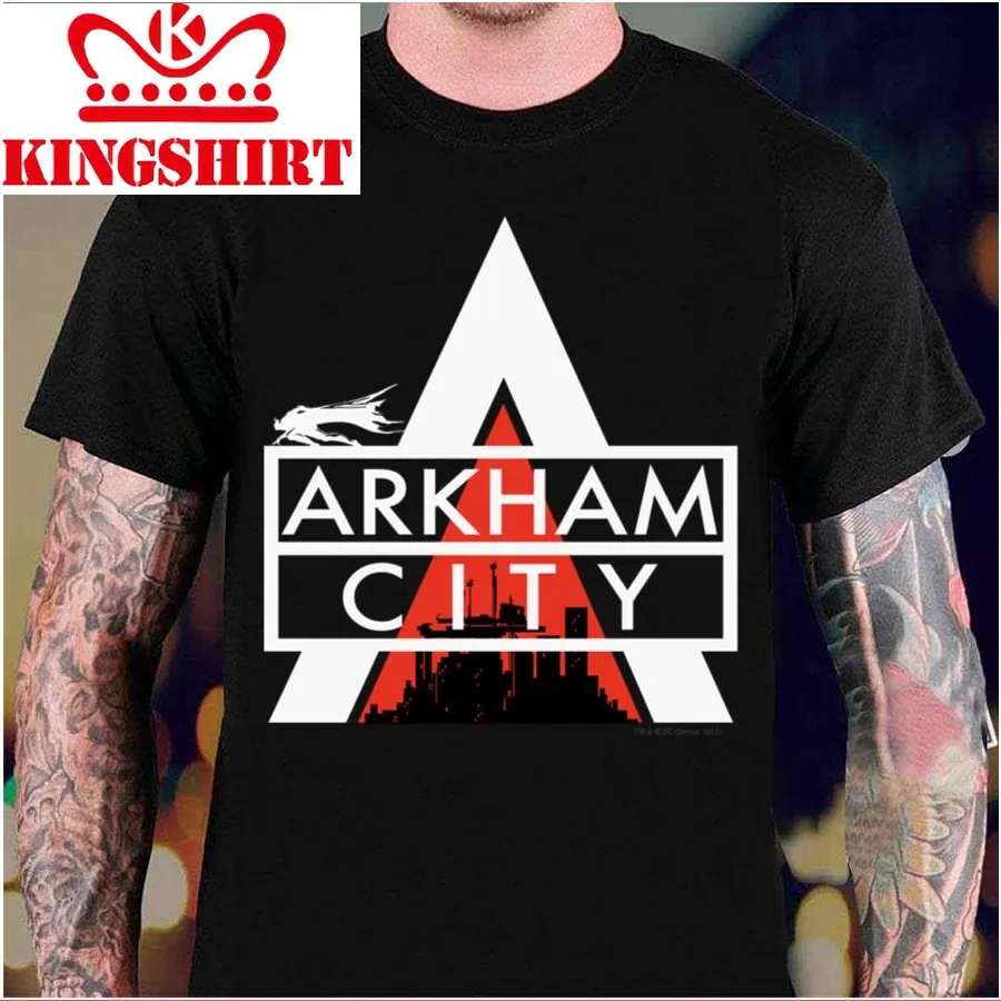 Arkham City Logo White Unisex T Shirt