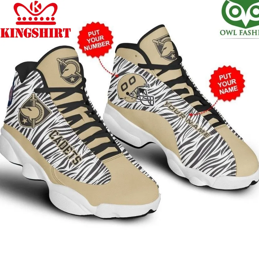 Army Black Knights Air Jordan 13 Zebra Sneaker Custom Name
