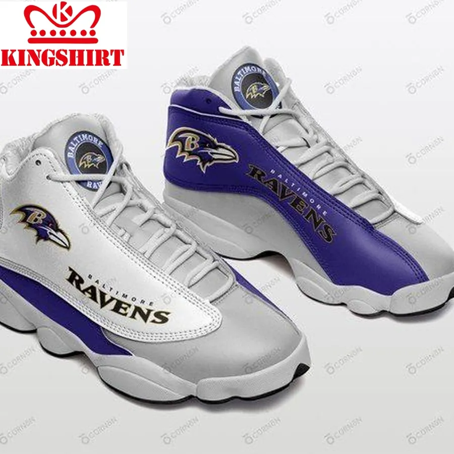 Baltimore Ravens Air Jd13 Jordan 13 Sneakers 080