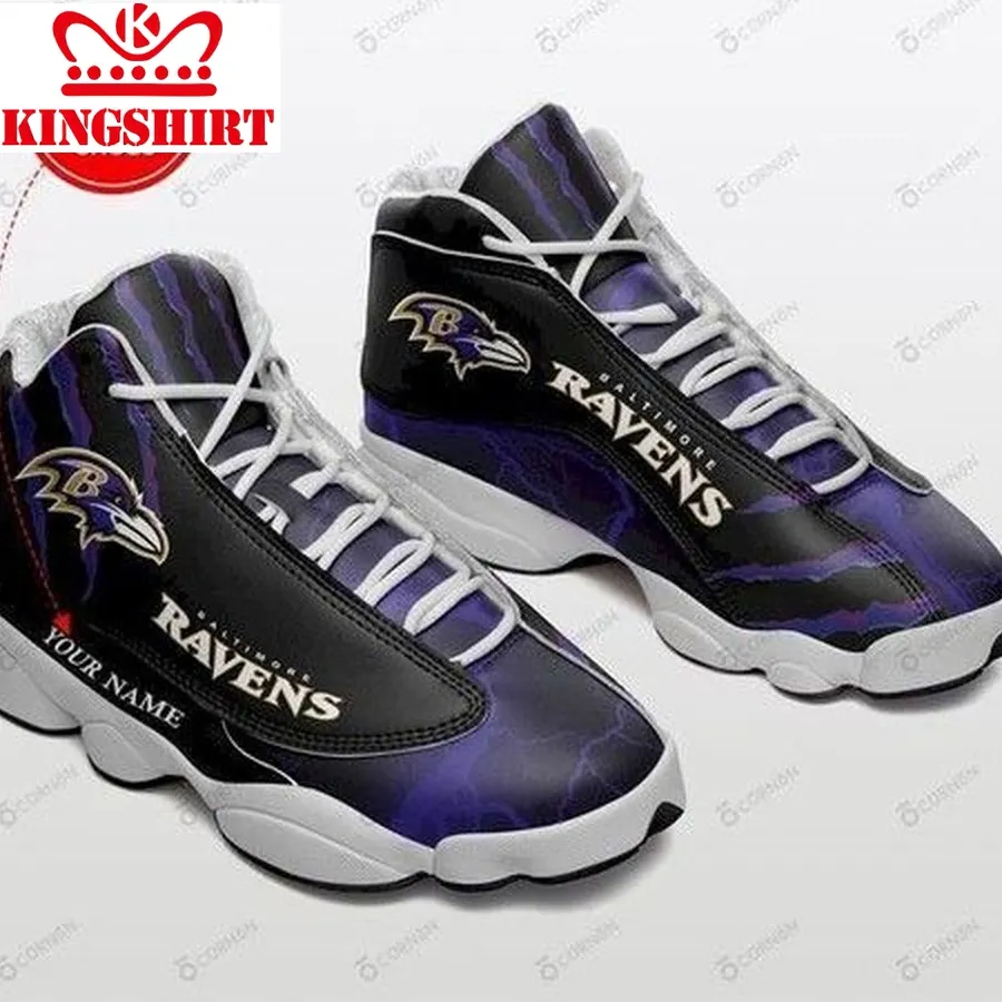 Baltimore Ravens Football Customized Shoes Air Jd13 Sneakers For Fan