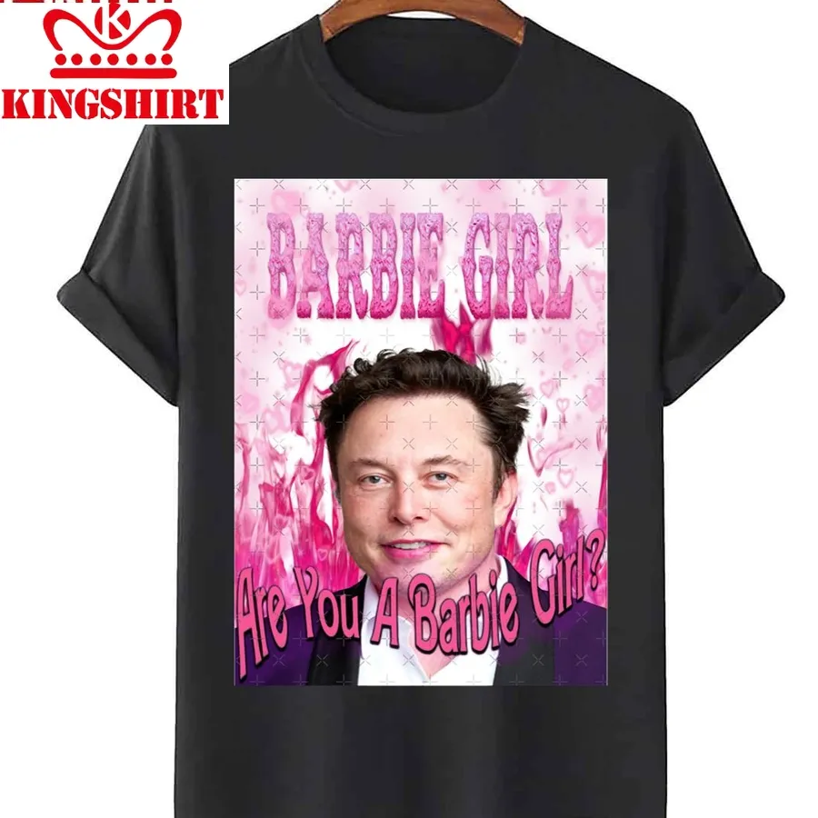 Barbie Girl Elon Musk Pink Collage Unisex T Shirt