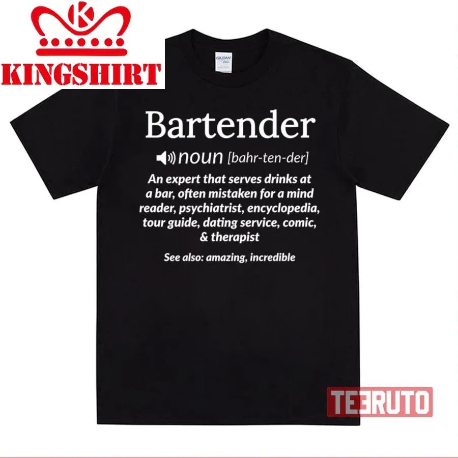 Bartender Definition Mixologist Unisex T Shirt