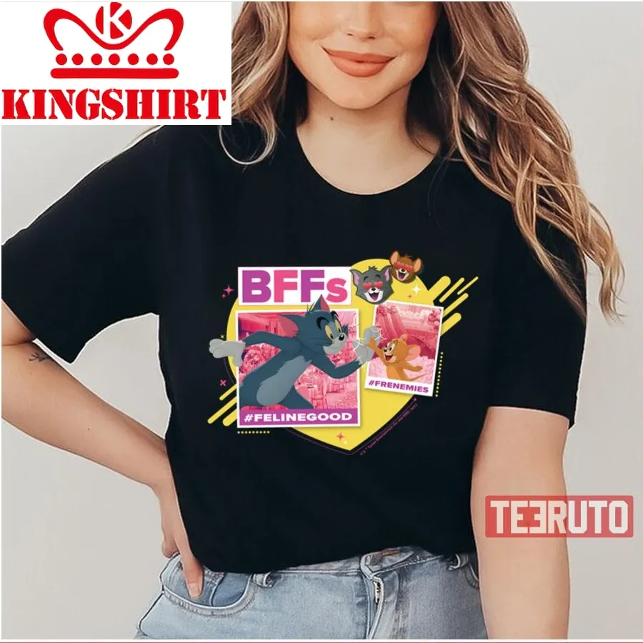 Bffs Photo Emoji Collage Tom  Jerry Unisex T Shirt