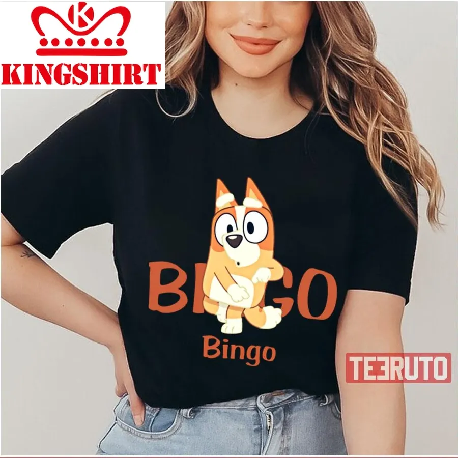 Bingo Orange Design Bluey Unisex T Shirt