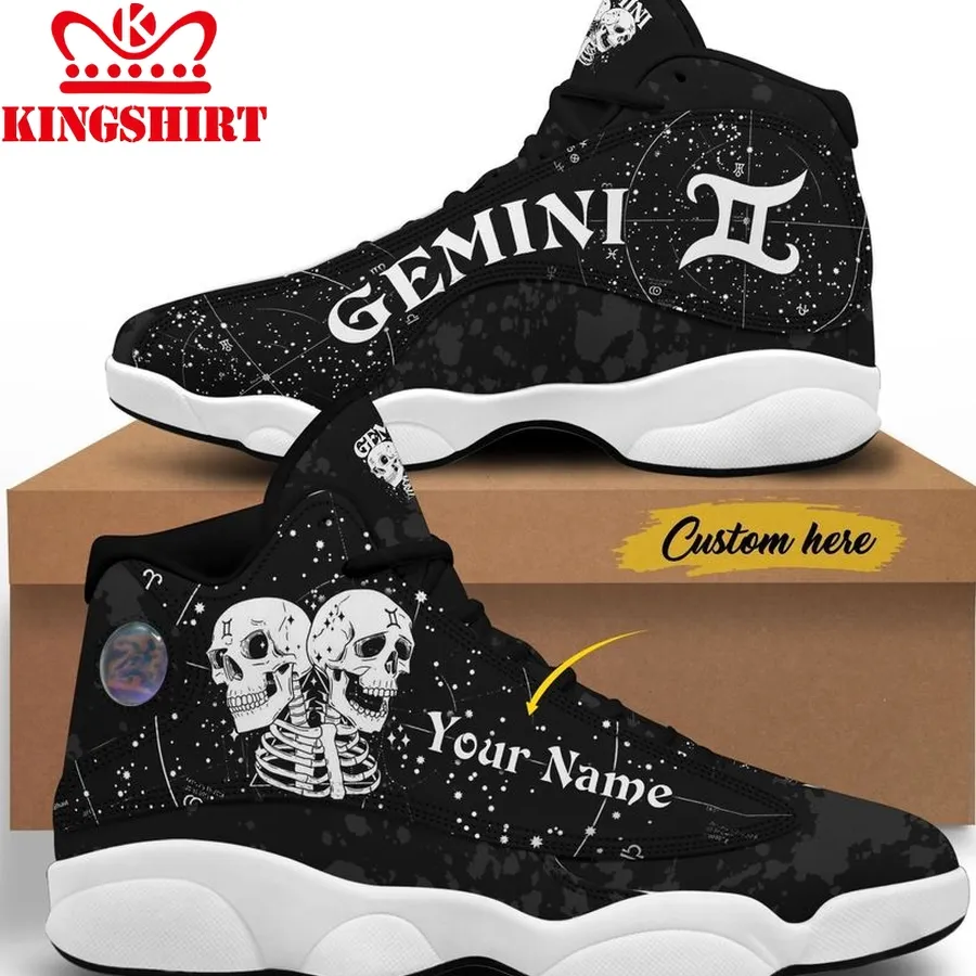 Black And White Gemini Jd 13 Thm 264 Air Jordan 13 Sneaker Jd13 Sneakers Personalized Shoes Design