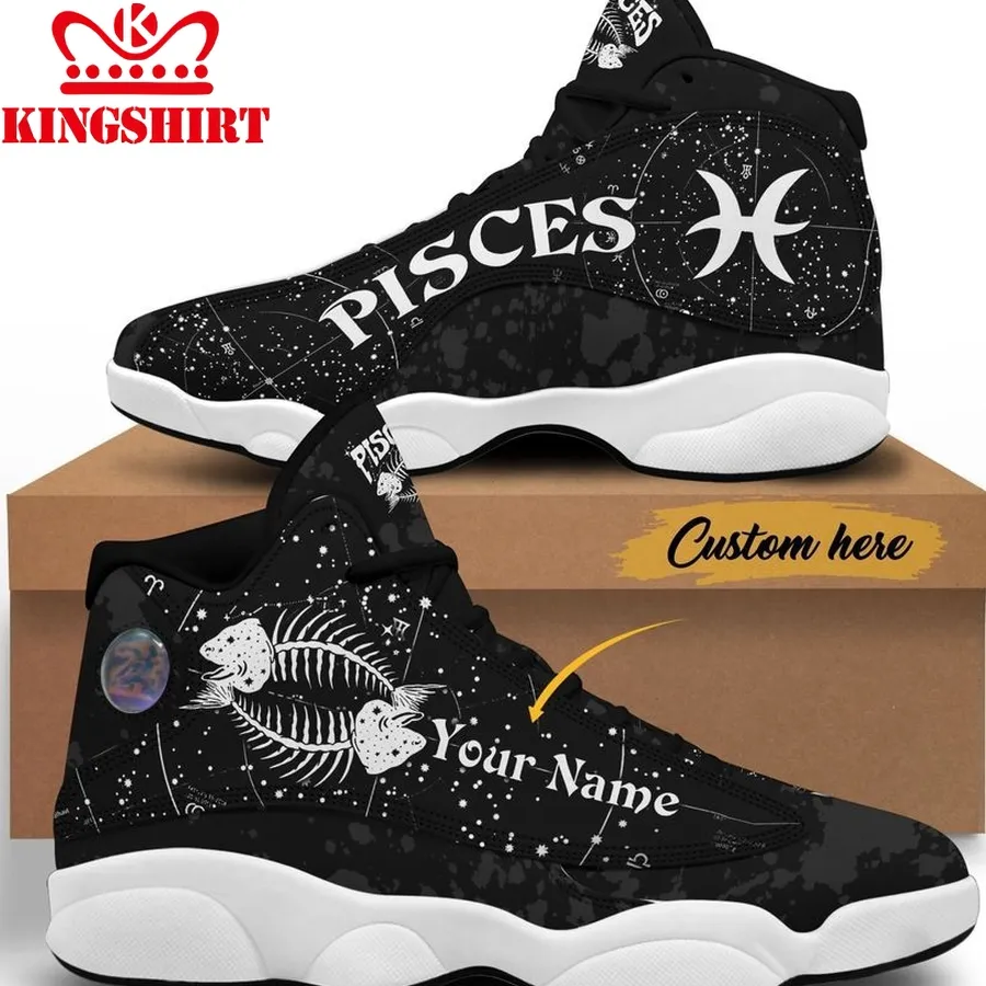 Black And White Pisces Jd 13 Thm 264 Air Jordan 13 Sneaker Jd13 Sneakers Personalized Shoes Design