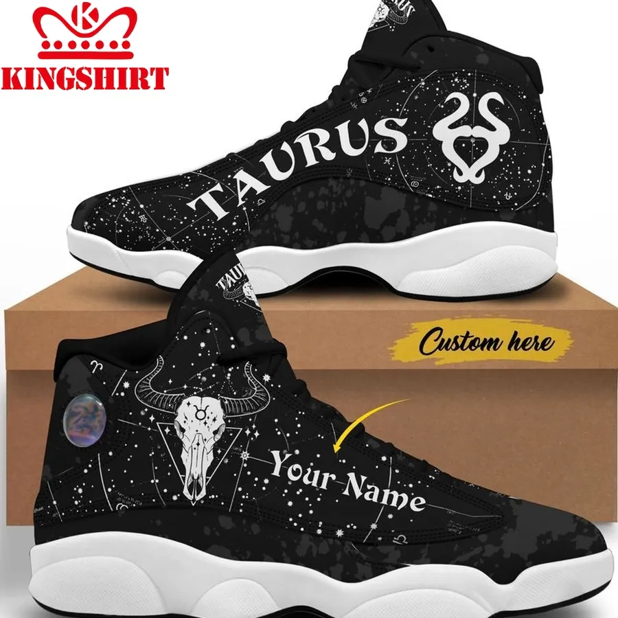 Black And White Taurus Jd13 Thm 264 Air Jordan 13 Sneaker Jd13 Sneakers Personalized Shoes Design