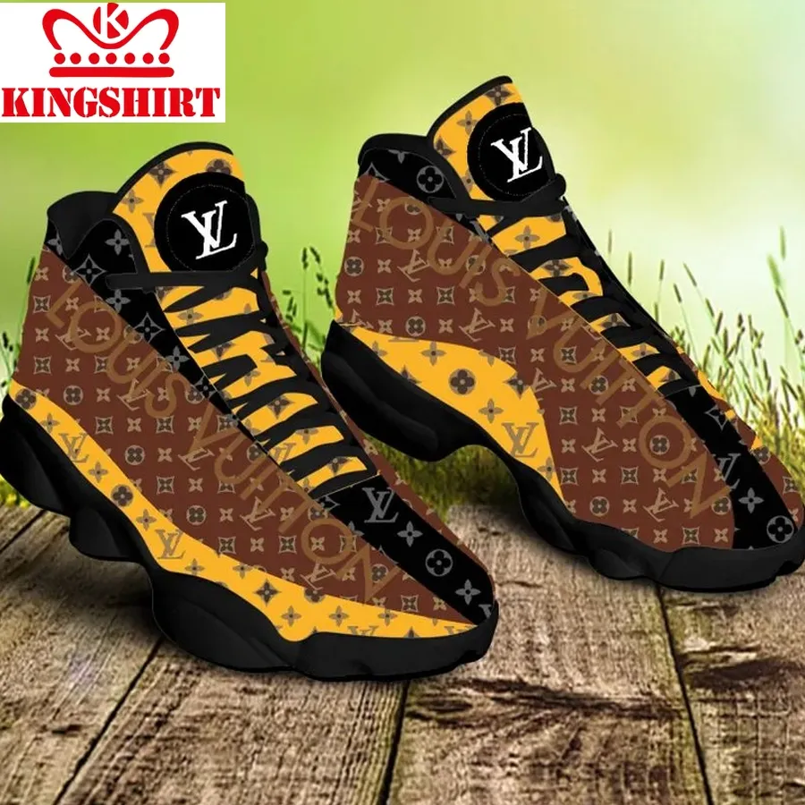 Black Yellow Louis Vuitton Air Jordan 13 Sneakers Shoes Best Shoes Louis Vuitton Gifts For Men Women L Jd13