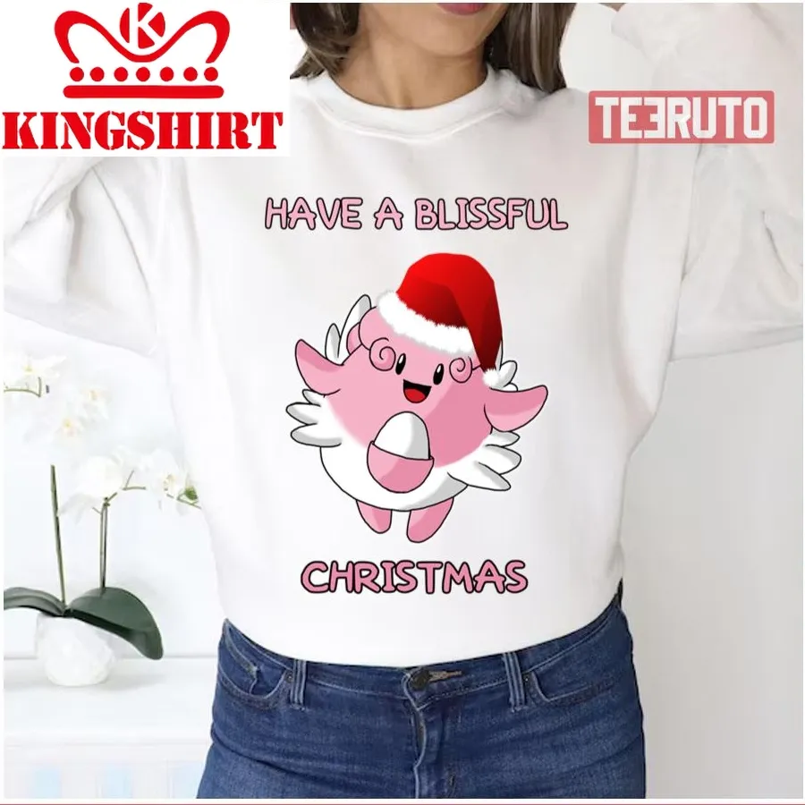Blissey Christmas Pokemon Design Santa Hat Unisex Sweatshirt