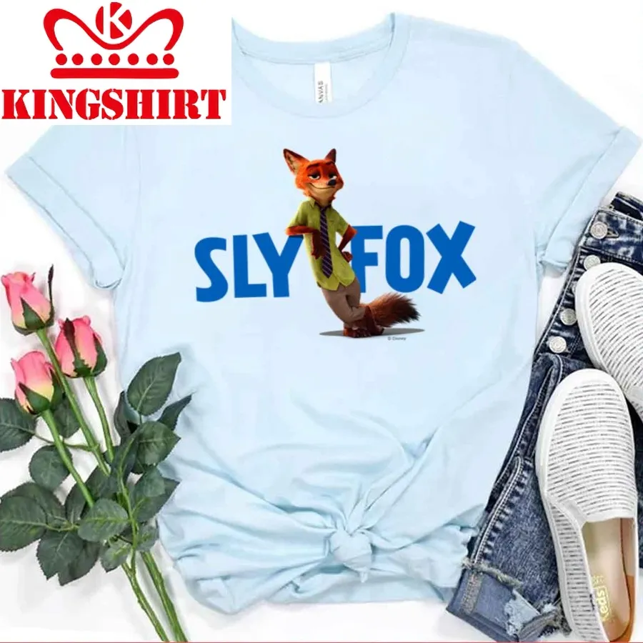 Blue Logo Zootopia Nick Wilde One Sly Fox Unisex T Shirt