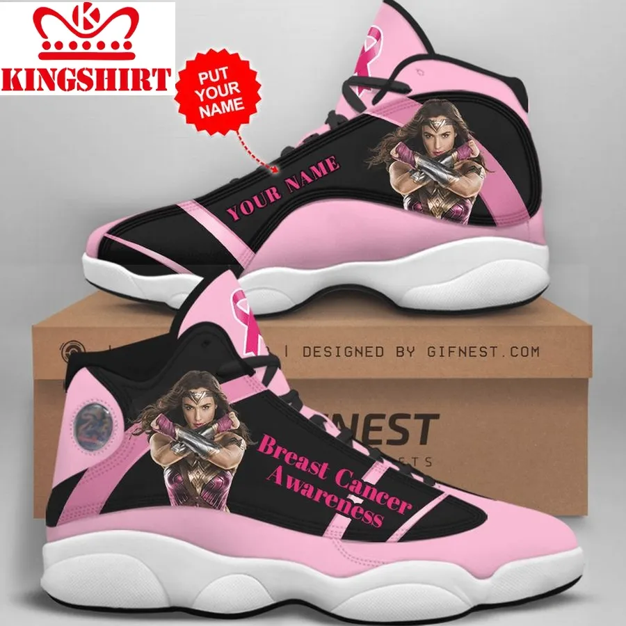 Breast Cancer Awareness Men's Jordan 13 Custom Name Personalized Shoes