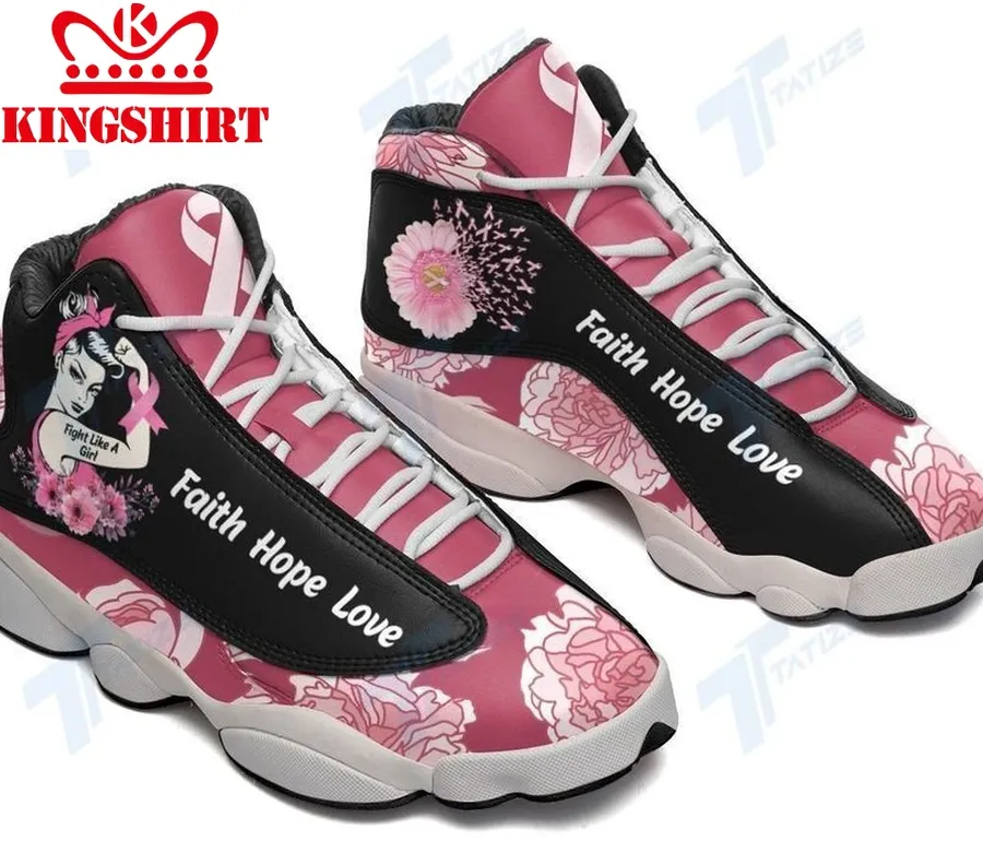 Breast Cancer Fight Like A Girl Air Jordan 13 Sneakers Shoes Sport