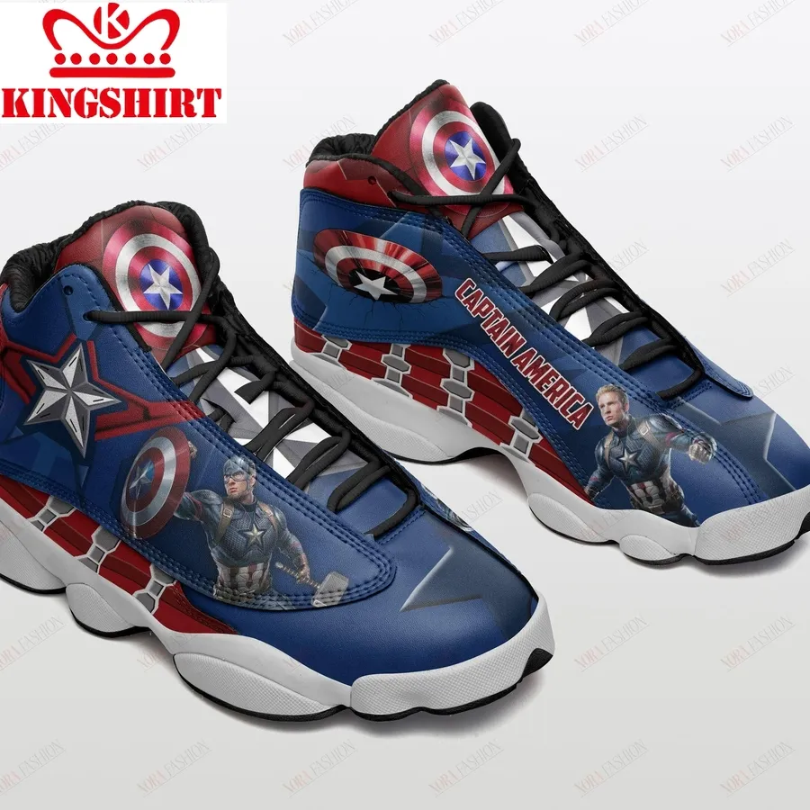 Captain America Air Jordan 13 Sneakers Sport Shoes Plus Size