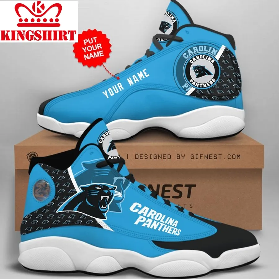 Carolina Panthers Men's Jordan 13 Custom Name Personalized Shoes