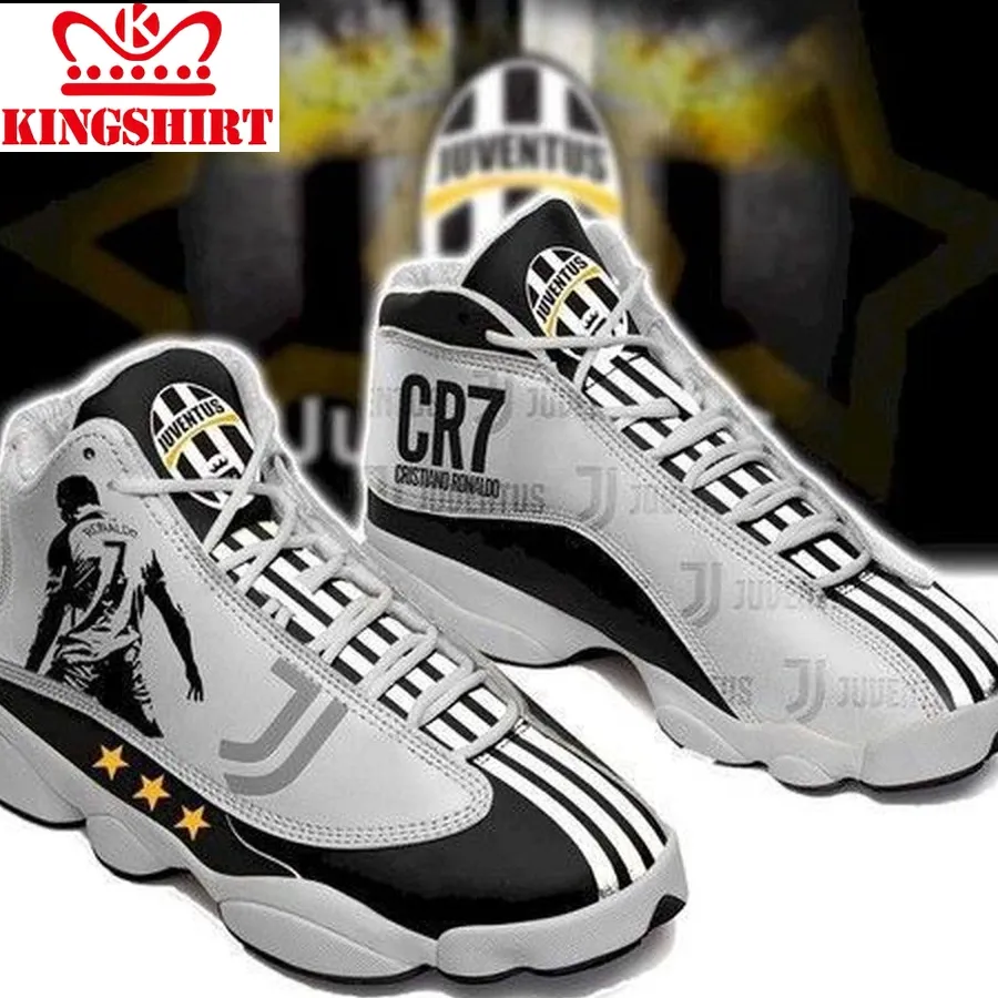 Christiano Ronaldo And Juventus Football Team Shoes Air Jordan 13 Sneakers Jd13 Sneakers Personalized Shoes Design