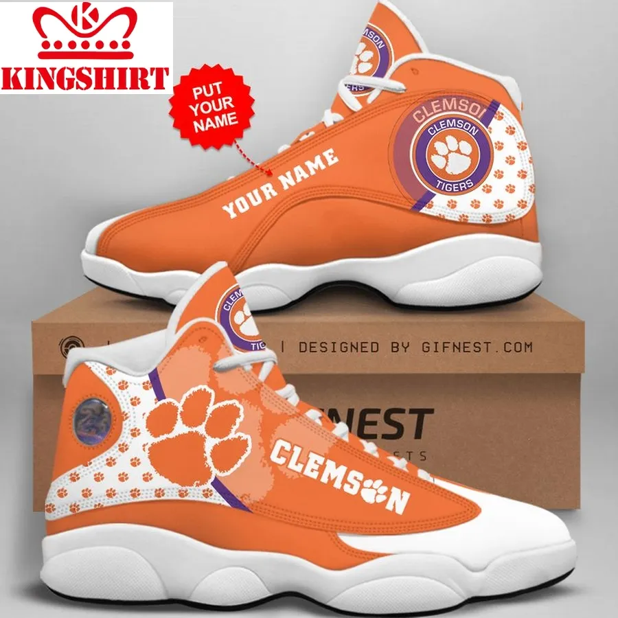 Clemson 02 Jordan 13 Personalized Shoes Clemson 02 Customized Name Sneaker