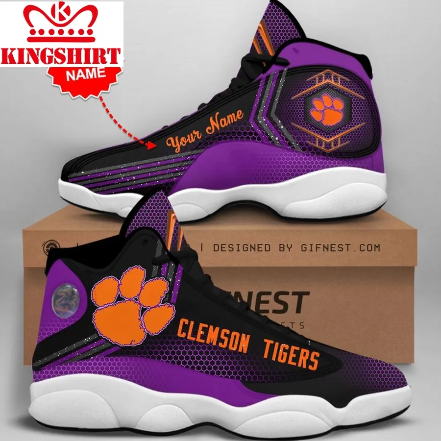 Clemson Tigers Men's Jordan 13 Custom Name Personalized Shoes