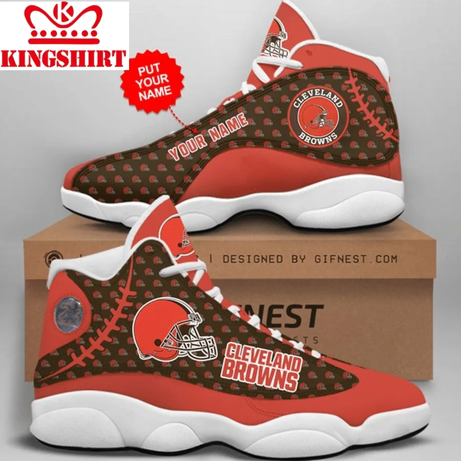 Cleveland Browns 02 Jordan 13 Personalized Shoes Cleveland Browns 02 Customized Name Sneaker